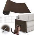 Cat Scratch Furniture Protector - 158" x 13.8" Trimmable Self-Adhesive Cats Claws Scratch Pads, DIY Cat Climbing Couch Protector for Scratch Post Cat Tree Replacement Indoor (Brown)