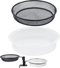 Bird Feeder Station with Metal Mesh Tray and Water Bowl for Outdoor Deck Railing Feeder Platform, Bird Bath and Bowl Replacement Accessory