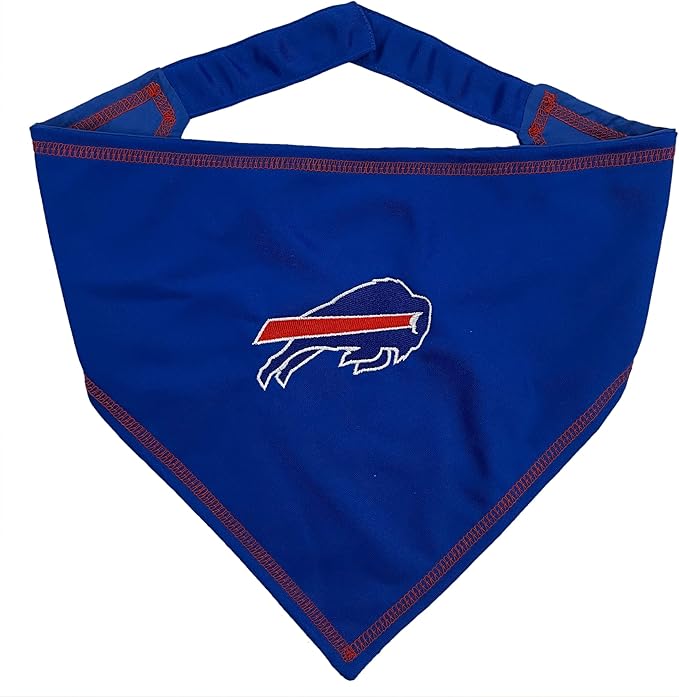 Pets First NFL Buffalo Bills TIE Bandana, Small/Medium. Dog Bandana Scarf Bib for Pet Cat Dog. The Ultimate Game-Day, Party Bandana (BUF-3550-S-M)