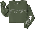 Custom Dog Mom Shirt for Women Pet Ears Sweatshirt with Name Unique Puppy Line Art Cute Dad Hoodie for DogDad Owner Lover