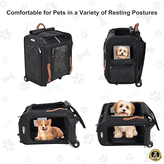 EliteField Deluxe Backpack Pet Carrier (3 Year Warranty, Airline Approved), Travel Soft-Sided Carrier Bag for Dogs, Cats & Small Pets