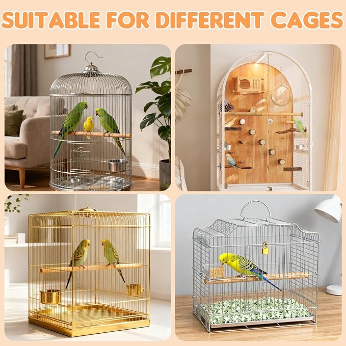 Bird Cage Cover, Circumference 40-68 inches Bird Cage Seed Catcher, White Bird Cage Net Cover, Adjustable Bird Cage Netting for Parrot Enclosures, Round Square Cages
