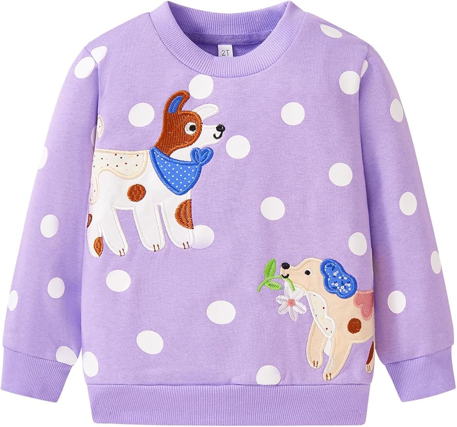 Toddler Baby Girls Cotton Sweater, Long Sleeve Crewneck Sweatshirt Pullover Kids Warm Clothing for Fall Winter