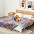 Waterproof Dog Blanket, Bohemian Dog Bed Cover Pet Blanket, Reversible Sofa Couch Cover for Dogs Washable, Protect Furniture Bed Couch Sofa for Puppy Cat (Colorful Medallion, 68×82 Inch)