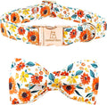 Lionheart glory Dog Collar Bow Collar Floral Dog Collar with Bow Tie Spring Summer Cute Collar Dog Boy or Girl Dog Collars Soft Durable Adjustable Dog Collars for Small Dogs