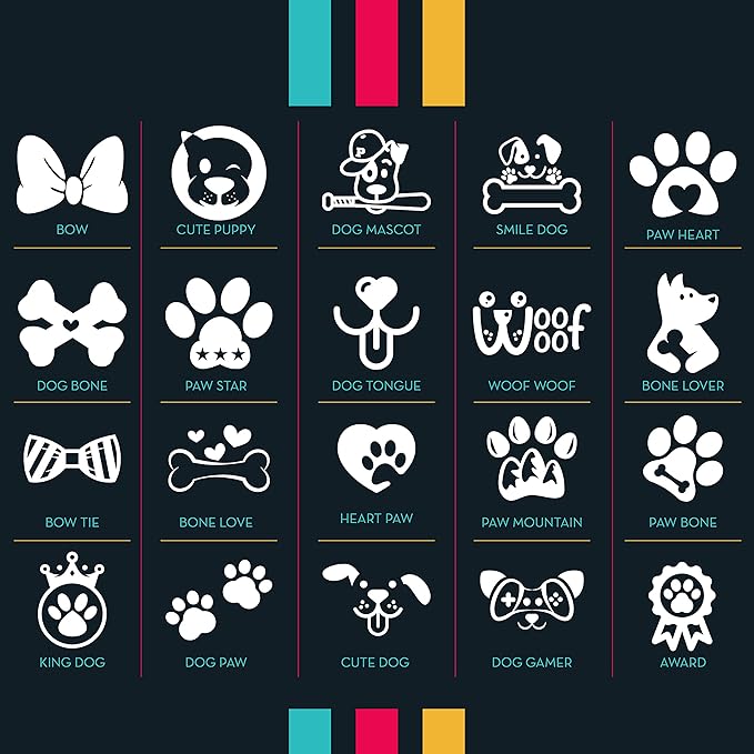 Engraved Pet ID Tags for Cats, Dogs - 4 Color & 5 Shape Options, Personalized w/ 20 Icons, Name, Address, Phone Number - Accessories for Four Legged Friends, Stainless Steel #Heart - Silver