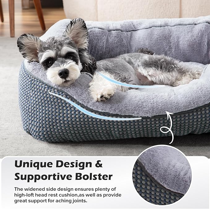 INVENHO Small Dog Bed Orthopedic Warming Soft Calming Sleeping Durable with Anti-Slip Bottom