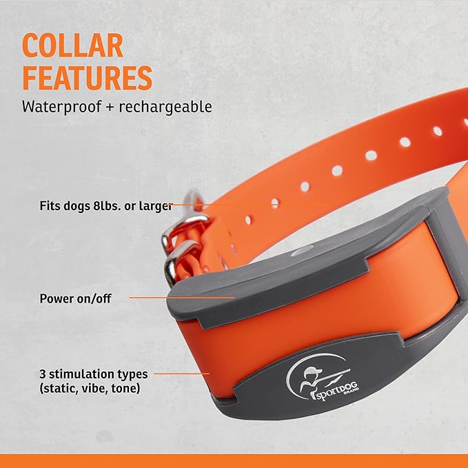 SportDOG FieldTrainer 425X & SportHunter 825X Add-a-Dog Collar - Double Pairing Compatible - Safe Shock E-Collar for Multi-Dog Households - Durable & Waterproof Obedience Training Accessory - Orange