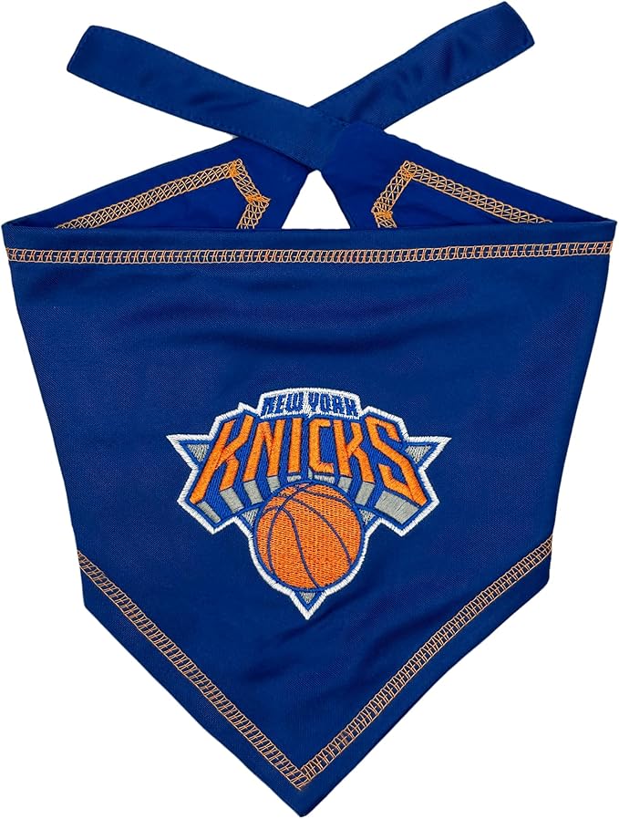 Pets First NBA New York Knicks TIE Bandana, Size Large/X-Large. Dog Bandana Scarf Bib for Pet Cat Dog. The Ultimate Game-Day, Party Bandana