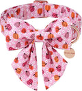 Halloween Pumpkin Dog Collar with Bow Tie, Pink Halloween Puppy Bowtie Collar with Adjustable Metal Buckle,Fancy Dog Collar Bowtie for Girl Boy Dog,S