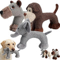 Linen Safari Companions, Squeaky Dog Chew Animals, with Durable Linen Material, Durable and Resistant to Chewing, for Relieve Dog's Boredom (Dog+Elephant+Monkey)