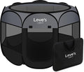 Love's cabin Pet Puppy Dog Playpen, Medium Dog Tent Crates Cage Indoor/Outdoor, Portable Playpen for Cat, Foldable Pop Up Dog Kennel Playpen with Carring Case, Removable Zipper Top, Dark Grey