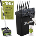 Neater Pet Brands Lift N’ Bag 2.0 Dog Pooper Scooper with Bag Attachment & 22" Pole for Small to Large Dogs, New & Improved Design, 195 Refill Bags, Heavy Duty Dog Poop Scooper for Yard, One-Hand Use