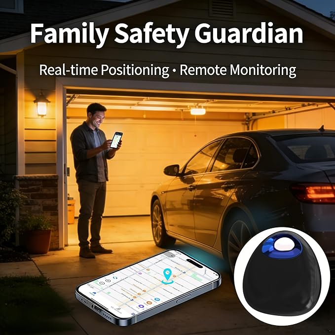 GPS Pet Tracker with Apple Find My Network, Android Compatibility, Real-Time Location Tracking, Water-Resistant (DINGWEIQI04)