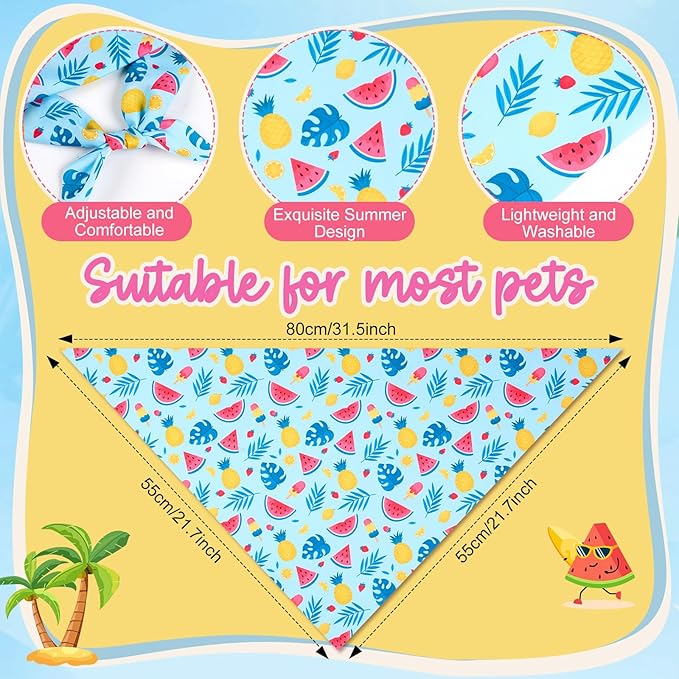 Sweetude 100 Pieces Dog Bandanas Bulk, Bandanas for Dogs Pet Triangle Scarf, Puppy Dog Kerchief Bibs for Medium Small Pets Costume Accessories (31.5 x 21.65 x 21.6 Inch)