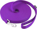AMAGOOD Dog/Puppy Obedience Recall Training Agility Lead-15 ft 20 ft 30 ft 50 ft Long Leash-for Dog Training,Tie Out,Play,Safety,Camping (50Feet x 1Inch, Purple)