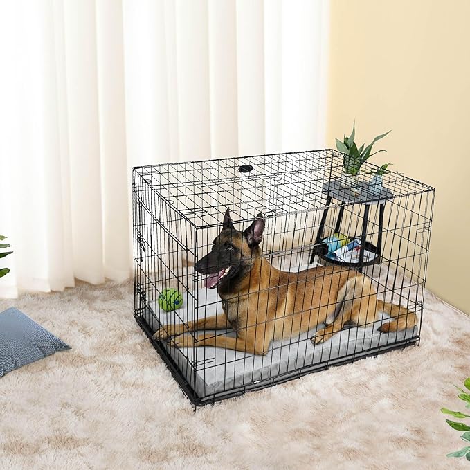 Explore Land Waterproof Dog Bed Cover Machine Washable Fluffy Dog Bed Replacement Cover for 54 Inch Crate, 54Lx36Wx4H inch, Gray