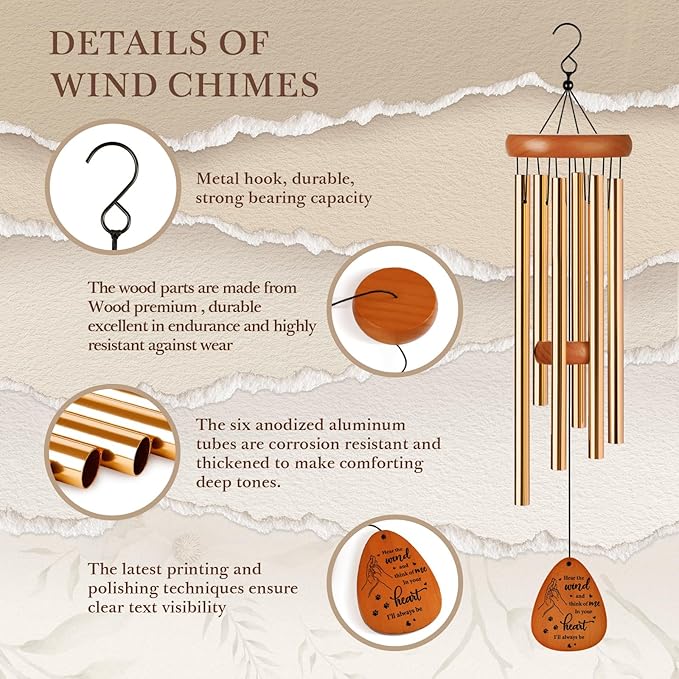 SteadStyle Pet Memorial Gifts for Dogs, Dog Memorial, Pet Memorial Wind Chime, Loss of a Dog Sympathy Gift, in Memory of Dogs Cats Gifts,Remembrance Bereavement Gift 25.5 in