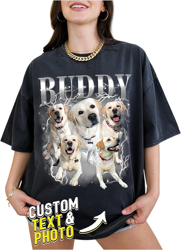 Custom Bootleg Rap Tee, Personalized Girlfriend Vintage Graphic T-Shirt, Photo Shirt, Valentine Birthday Gifts