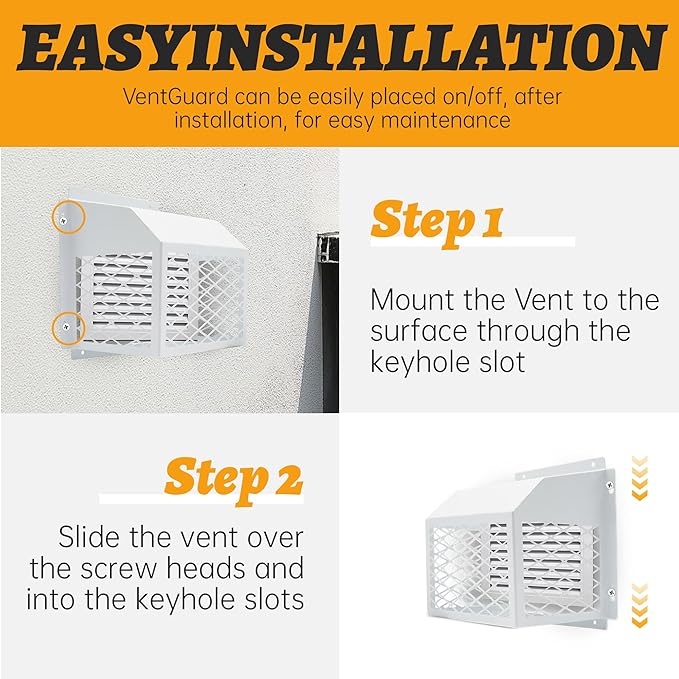 Universal Dryer Exhaust Guard Vent Cover Outside, 7"x7"x5" Heavy Futy Ventilation Bird Cage to Prevents Birds and Rodents from Entering Exhaust for Most 3" to 4" Bathroom Exhaust Ventilation Fan