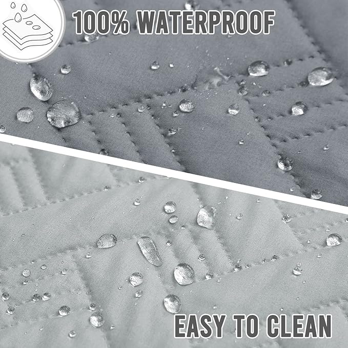 BOCTOPUG Dog Bed Cover for Pets - Blankets Rug Pads for Couch Protection Waterproof Bed Covers Dog Blanket Furniture Protector Reusable Changing Pad (Dark Grey+Light Grey, 20"x30")