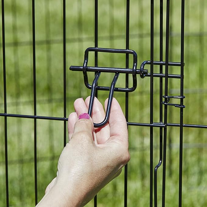 MidWest Homes for Pets Folding Metal Dog Exercise Pen, Indoor/Outdoor Playpen with Secure Door, Provides 16 Sq Feet of Play Space, 36-Inches Tall, Black E-Coated