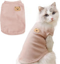 Waffle Knit Cat & Dog T Shirt for Small Dogs, Stretchable Puppy Shirt for Sphynx Cats & Small Breeds, Pet Clothes | Breathable Summer/Winter Apparel for Newborn(Pink Large)