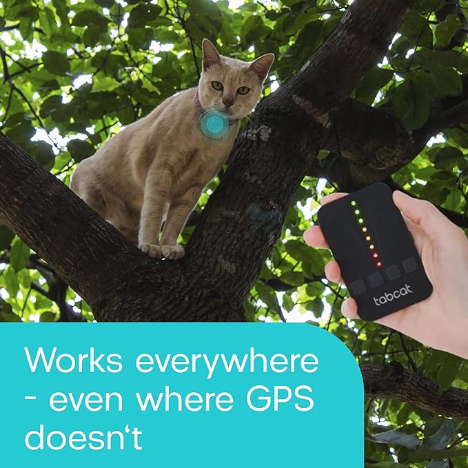 Tabcat V2 Cat & Kitten Tracker - No Monthly Subscription Fee | 2 Lightweight Homing Tags, Cases & Tracking Handset | More Accurate Than GPS | Track 2 Cats Indoors & Outdoors to 1" & 500 ft Range