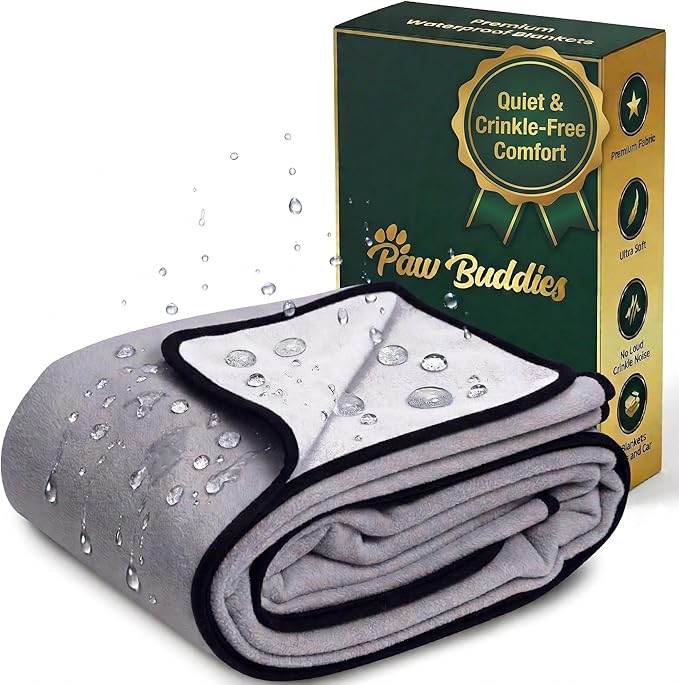Paw Buddies Waterproof Blanket 80"x90" – Reversible Microfleece Throw for Couples, Pets & Family – Leakproof, Machine Washable Bed & Sofa Protector for Home or Travel