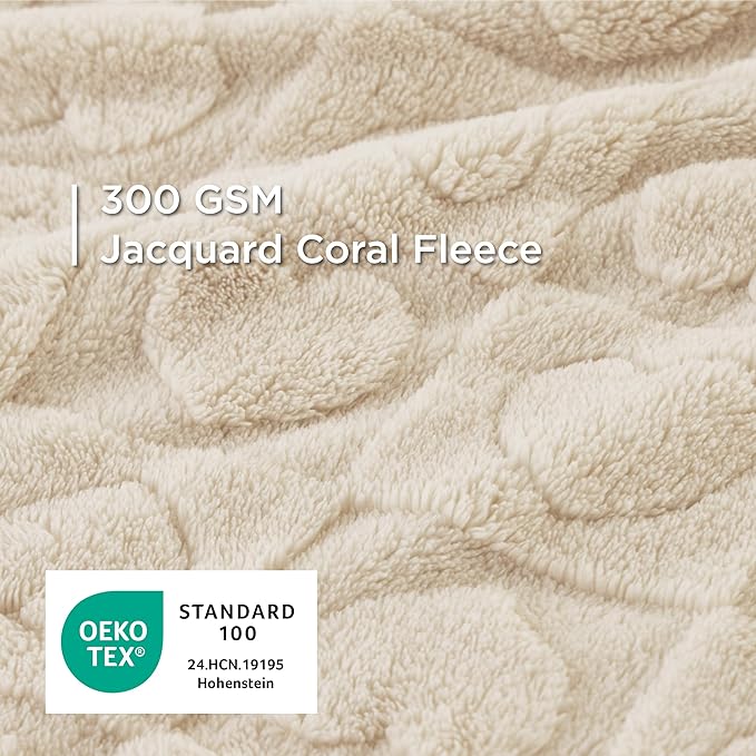 Bedsure Dog Blankets for Large Dogs Washable - Fluffy Fuzzy Cat Puppy Blanket for Couch with Premium 300GSM Coral Fleece Soft for Pet Kitten Doggy, White, 50x60IN