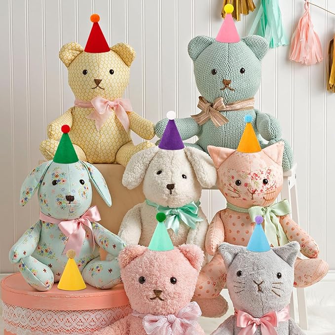 10 Pcs Mini Birthday Party Hats Multicolor Lovely Cone Hats for Animals Stuffed Pets Birthday Holiday Accessories Decoration Supplies
