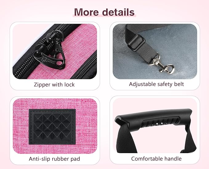Pecute Cat Backpack Carrier Expandable, Pet Backpack for Cats & Small Dogs Up to 11lbs, with 4-Side Breathable Mesh, Multi-Entry & Lockable Zippers for Travel, Hiking, Camping - Hands Free, Pink