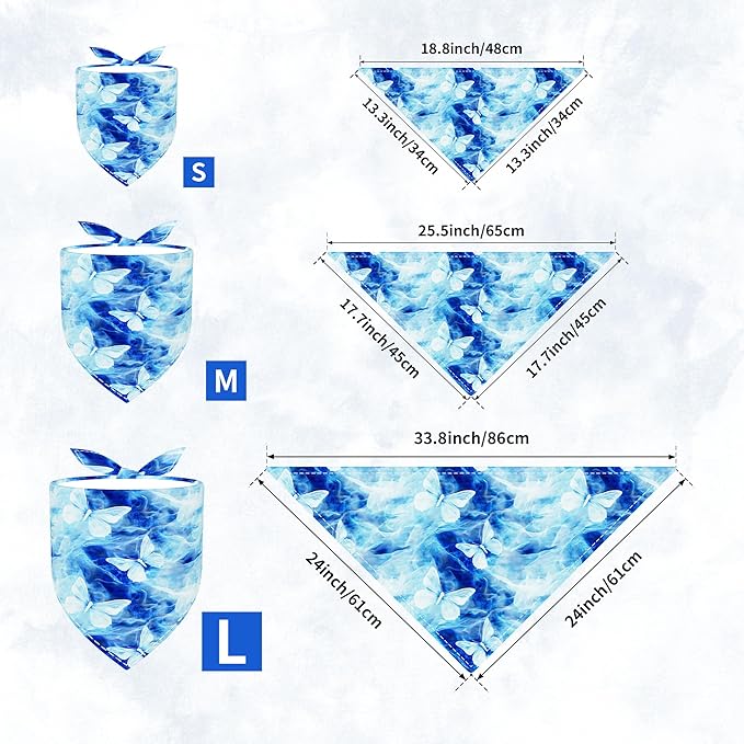 30 Pcs Tie Dye Dog Bandanas for Small Dogs Stitch Dog Bandana Bulk Reversible Print One Side Polyester Puppy Scarves Party Grooming S