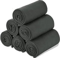 Fleece Throw Blanket Set Bulk for Travel Kids Outdoor Wedding Pet (Black Grey, Pack of 6 50x60 Inches)