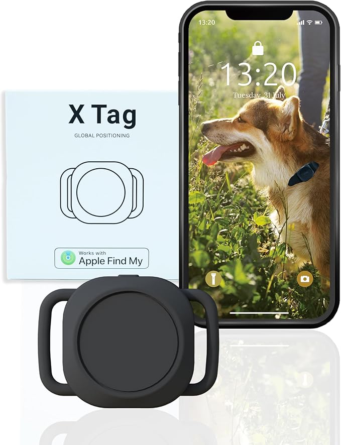 Dog Tracker, Smart Dog Collar with Real-time Pet Location, Cat Tracker Collar (iOS Only), No Monthly Fee & Long Battery Life, Works with Find My, Ideal for Dog/Cat
