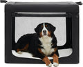 Dog Travel Crate 42 Inch, Portable Soft-Sided Travel Carriers for Dogs and Cats, Foldable Pet Kennel with 3-Doors Mesh Windows Indoor & Outdoor, Black