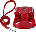 Dog Harness with Leash Set, No Pull Adjustable Reflective Step-in Puppy Pet Vest Harnesses for Small Medium Large Dogs and Cats,Red XL