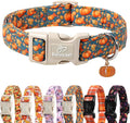 Fall Dog Collar Cute Autumn Pumpkin Puppy Collar - Light Comfortable Adjustable Pet Collars for Small Medium Large Girl Boy Dogs S