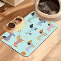 Dachshund Dog Cat Food Mat,Absorbent Waterproof Placemat for Food and Water Non Slip Rubber Backing Durable Feeding Pad for Clean Floors 16" x 24"