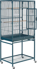 Topeakmart 54'' H Large Bird Cage Parrot Cage w/Stand Bird Cage for Conures Parakeets Cockatiels Canary Budgies Quaker Lovebird, Navy Blue