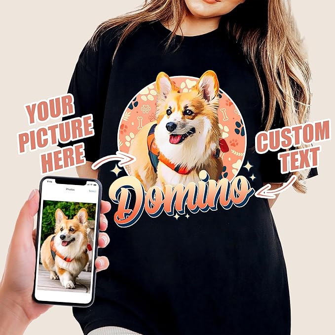 Mit & Mia Custom Your Own Bootleg Rap Shirts for Boyfriend Girlfriend Face Shirt with Photo Gift for Him Her Pet Lovers