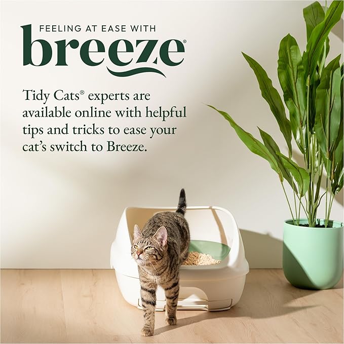 Purina Tidy Cats Litter Box System, BREEZE System Starter Kit Litter Box, Litter Pellets & Pads