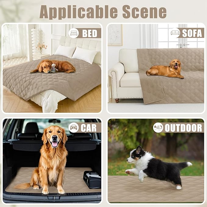 Smiry Waterproof Dog Bed Cover Blanket 30x70, Soft Reversible Pet Blanket, Washable Leakproof Cats Dogs Couch Cover for Sofa, Couch, Furniture, Taupe/Taupe