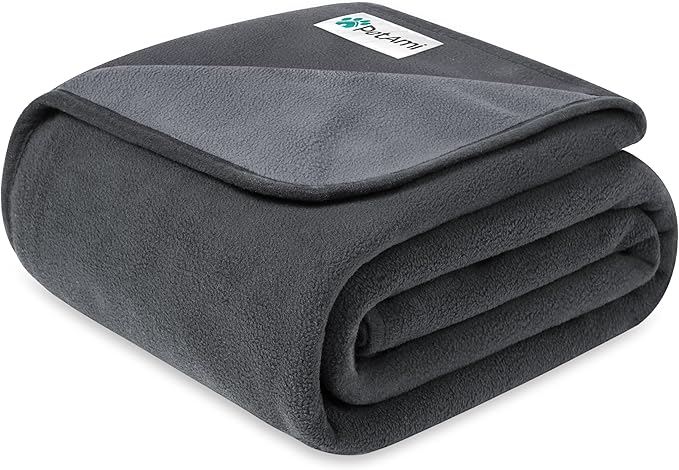 PetAmi Waterproof Dog Blanket for Small Medium Pets Dogs Cats, Pet Couch Cover Protector for Furniture, Reversible Washable Soft Fleece Cat Blanket for Bed Couch Sofa, 29x40 (Gray/Light Gray)