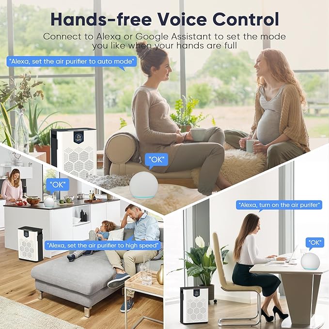 DAYETTE H14 Smart Air Purifiers for Home Large Room Up to 3000 Ft², Air Purifier with Washable Filters, APP & Alexa Control & 22 dB Sleep Mode for Bedroom Living Room