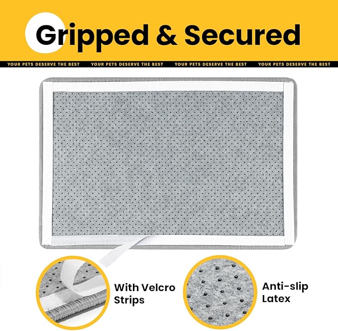 Cat Scratcher Mat,Natural Sisal Cat Scratch Pad with Hook&Loop Tape,Horizontal Floor Kitty Scratching Pads Rug for Indoor,Cat Furniture Protector for Couch&Carpets&Sofas, Medium, Grey, 2 Pack