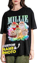 JIX & JOKY Custom Your Own Bootleg Rap Shirts with Dog Faces Custom Pet Shirt for Men Graphic Tshirt Gift Idea for Pet Lovers