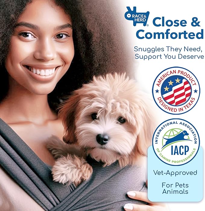 Race&Herd Yorkie Puppy Essentials Pet Carrier - Dog Carriers for Small Dogs Sling, Front Dog Carriers for Small Dog Puppy Carrier, Pet Carrier for Small Dogs Backpack Carrier 5-10 lbs