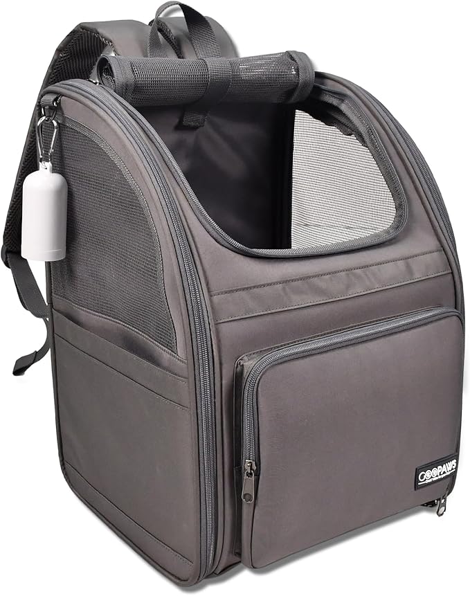 Jespet Pet Backpack Carrier for Small Dog, Puppy, Soft Carrier Backpack Ideal for Traveling, Hiking, Walking and Outdoor Activities with Family (4-Grey)