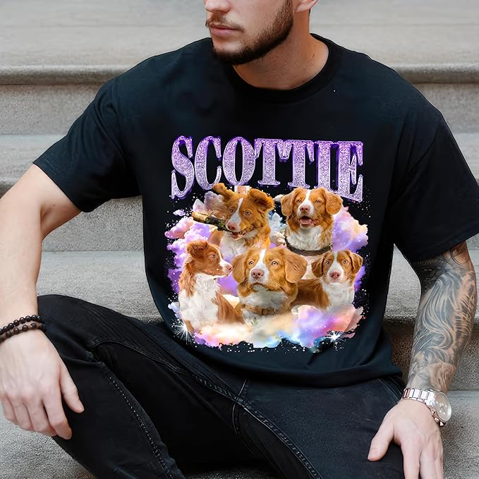 JIX & JOKY Custom Your Own Bootleg Rap Shirts with Dog Faces Custom Pet Shirt for Men Graphic Tshirt Gift Idea for Pet Lovers
